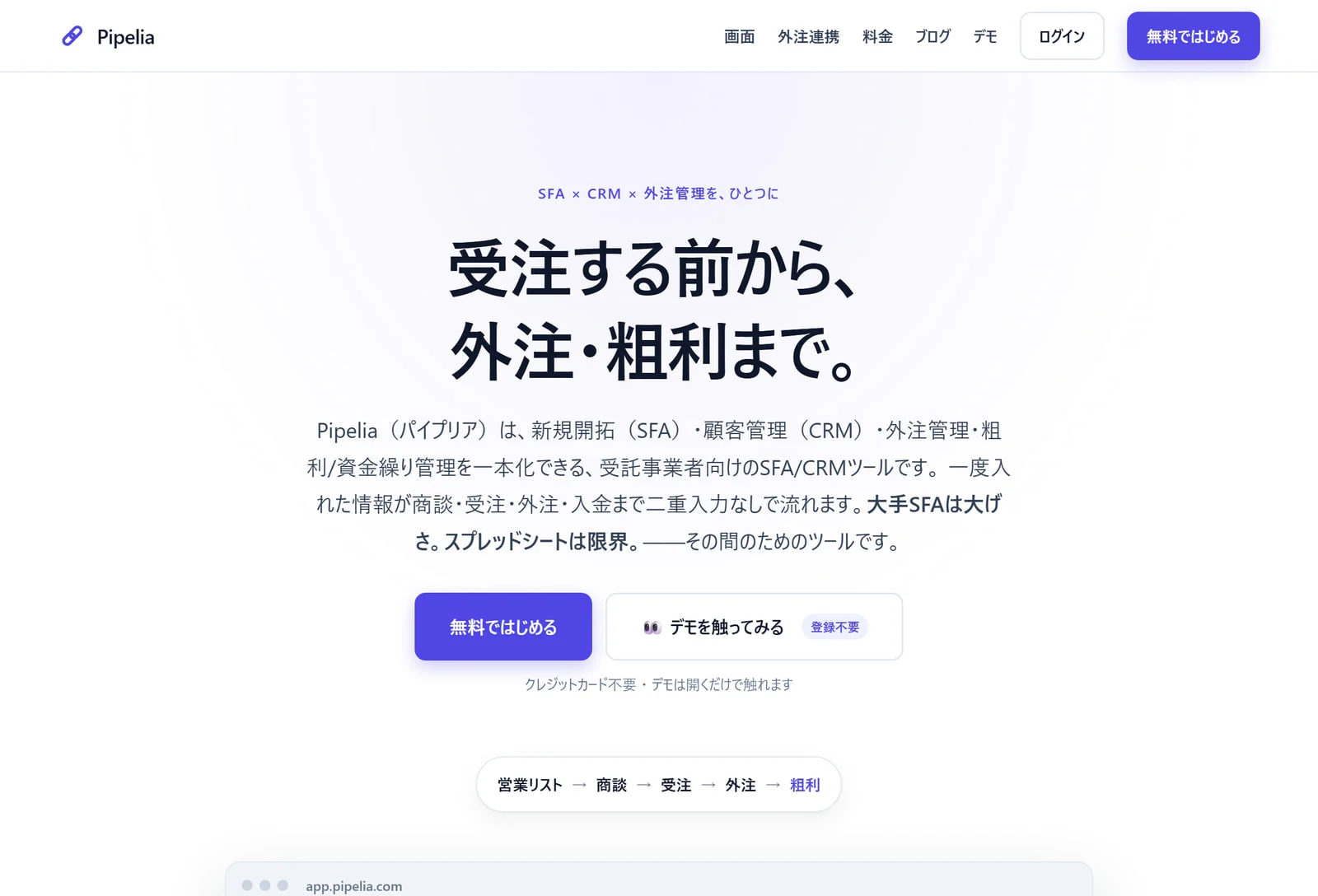 Pipelia(パイプリア)のサービスサイト